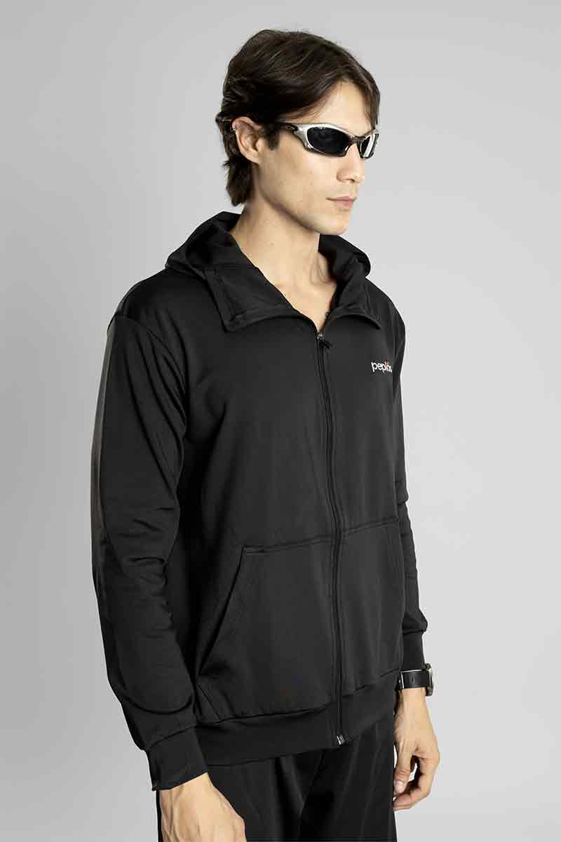 Regular Fit Stretchable Tracksuit (Black)