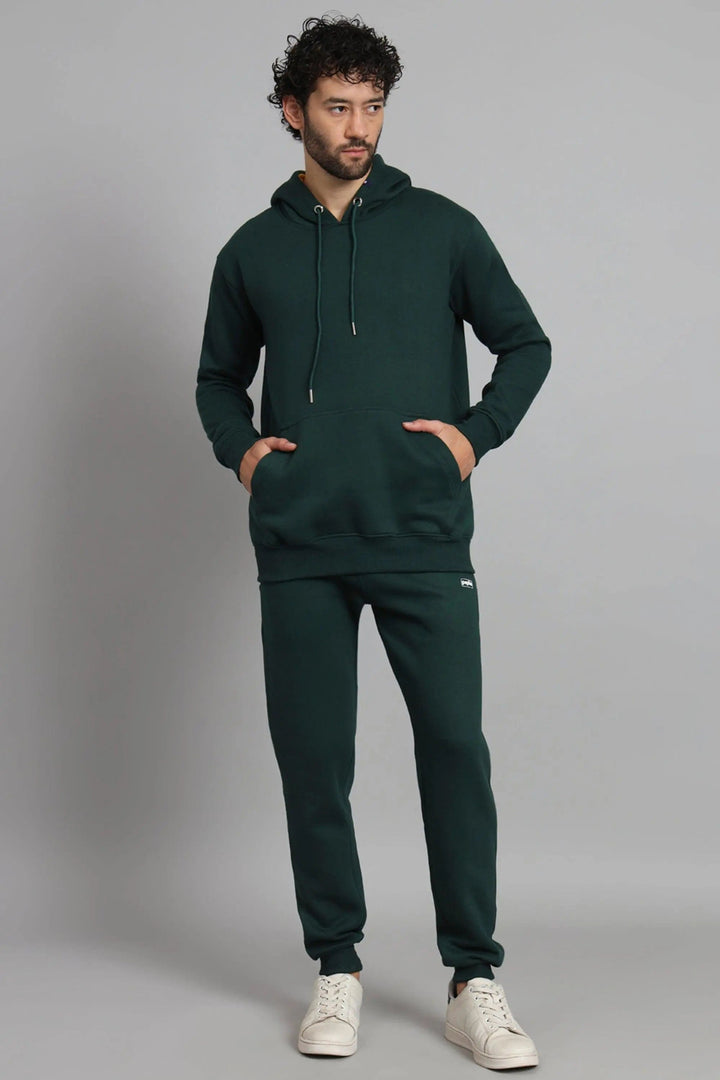 Men's Bottle Green Premium Cotton Joggers