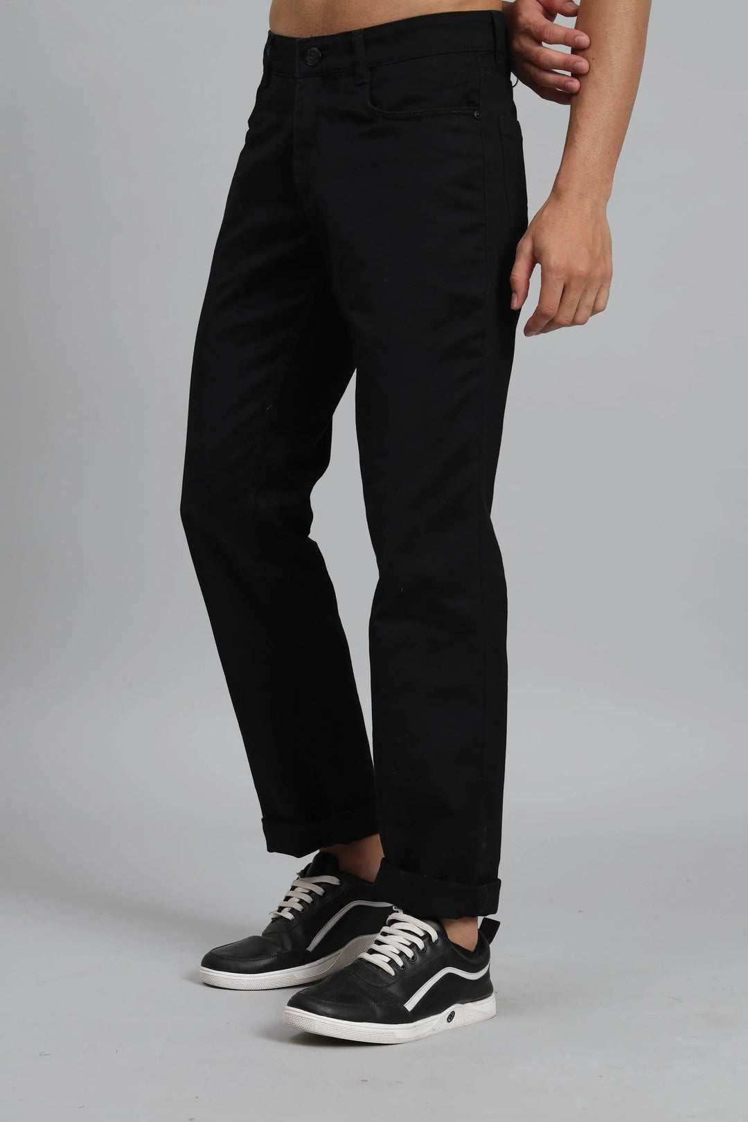 Relaxed Fit Dobby Black Premium Fabric Denim Jeans For Men
