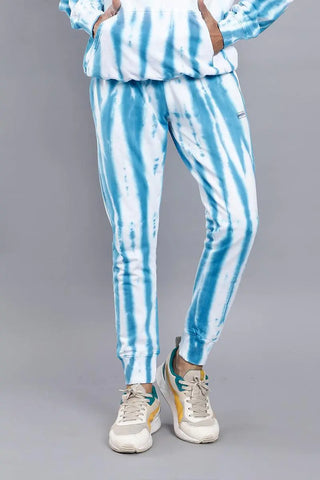 REGULAR FIT SOLID WHITE TIE & DYE PREMIUM JOGGERS FOR MEN