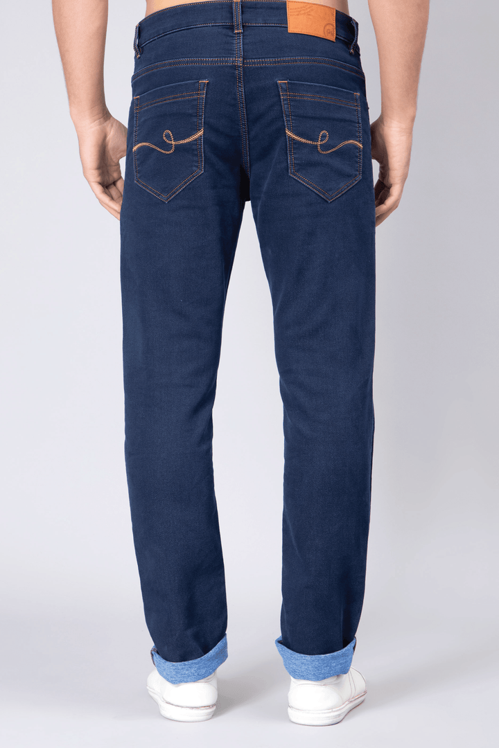 Men's Slim Fit Dark Blue Stretchable Denim Jeans - Peplos Jeans 