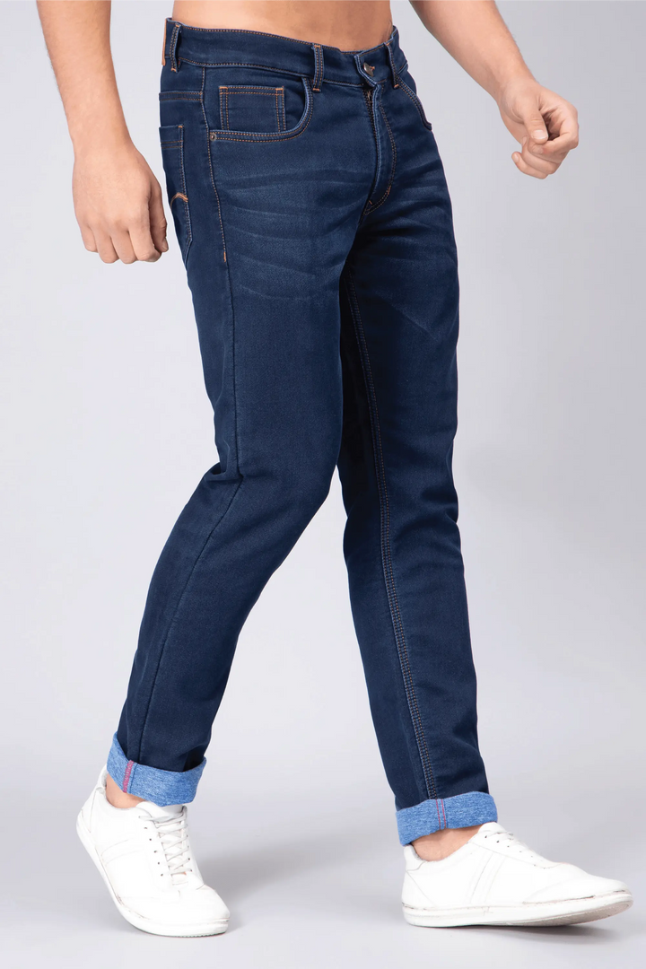 Men's Slim Fit Dark Blue Stretchable Denim Jeans