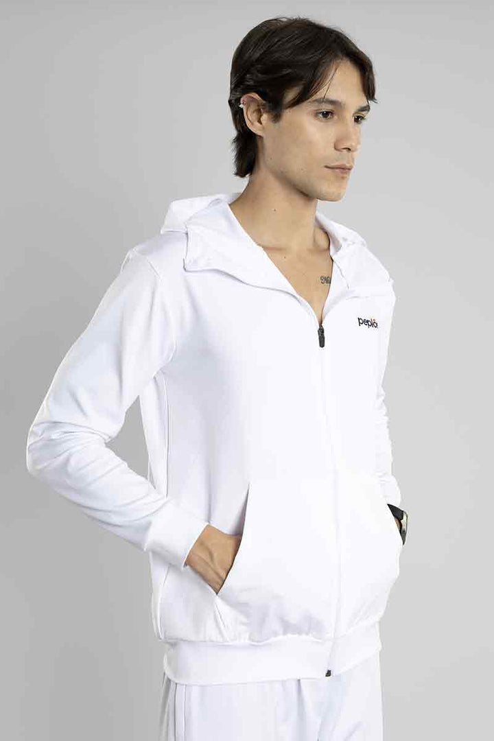 Regular Fit Stretchable Tracksuit (White)