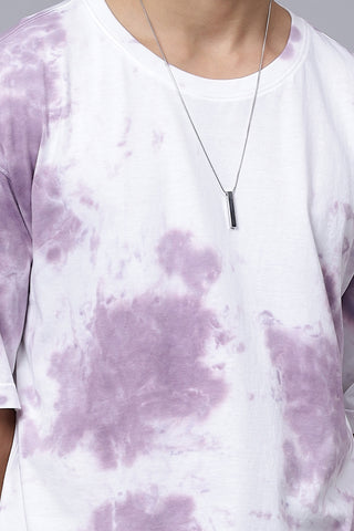 Men's Premium Multicolor Oversized Pink White Tie Dye Tee shirt