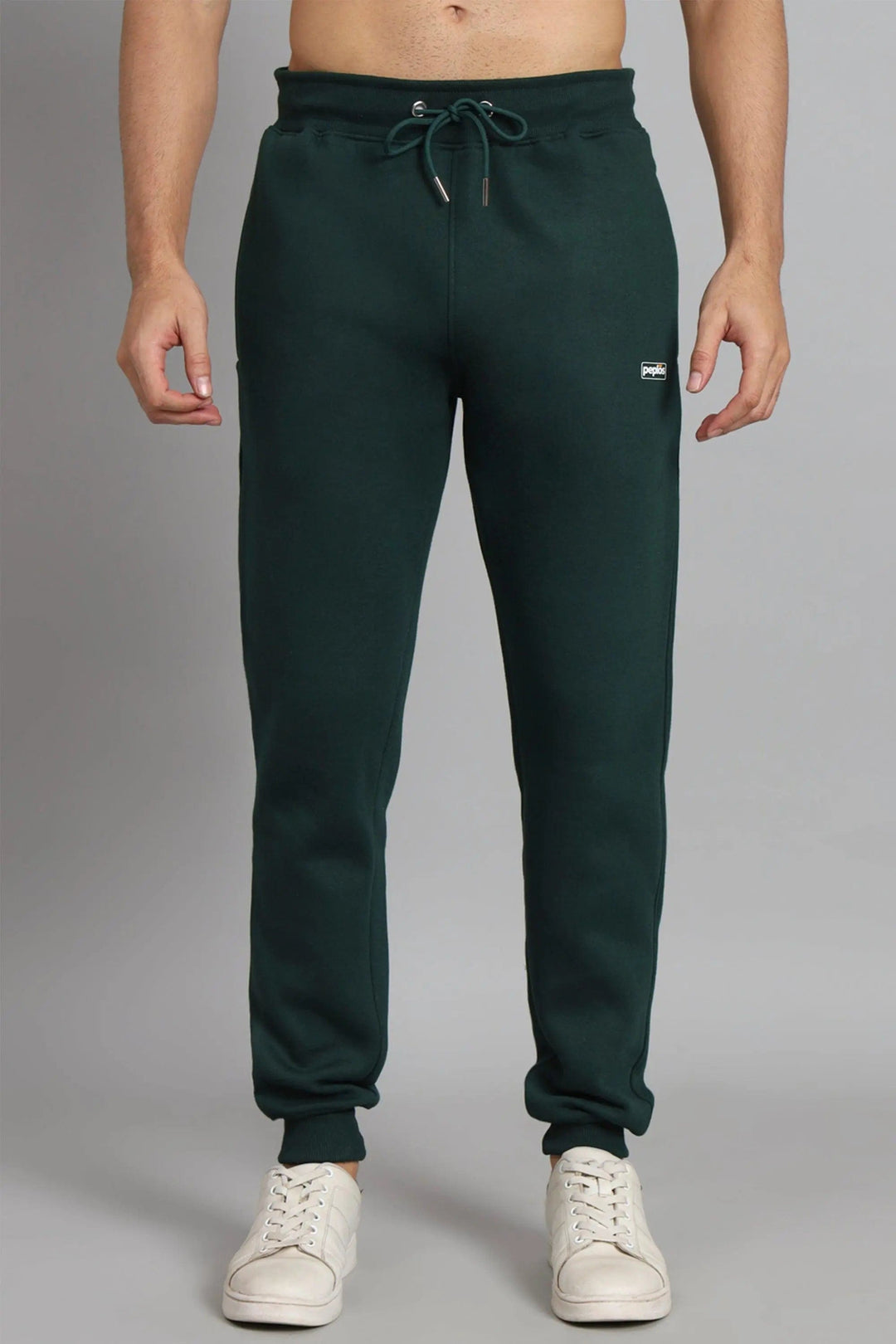 Regular Fit Printed Bottle Green Hoodie-Trouser Co-ord Set For Men