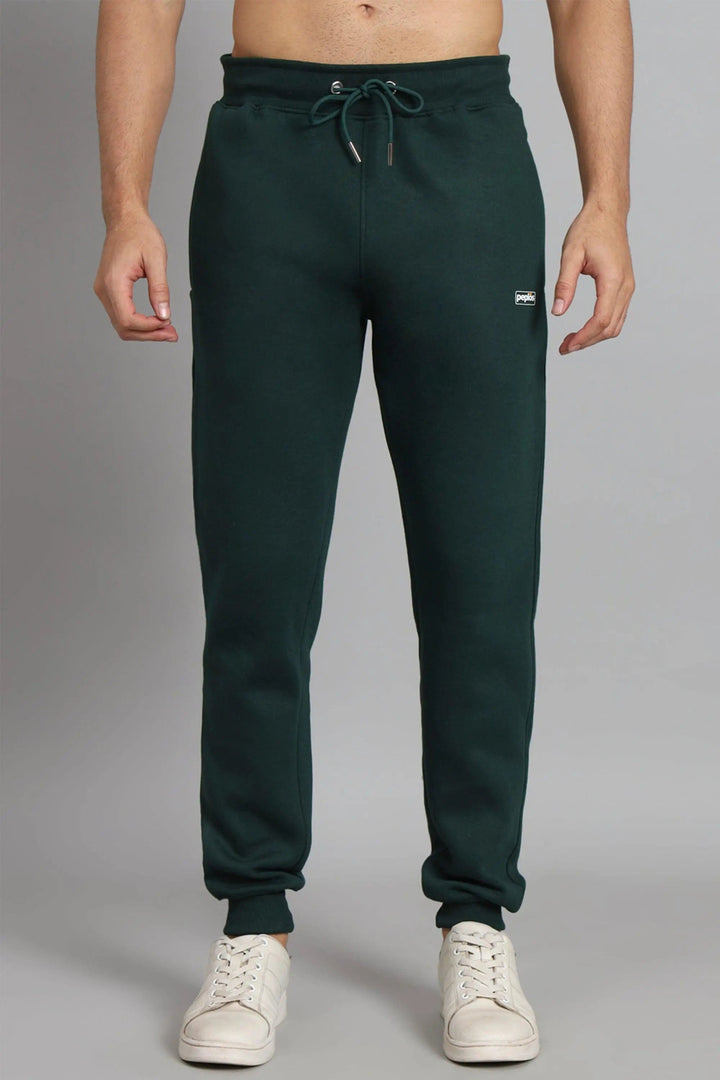 Men's Bottle Green Premium Cotton Joggers