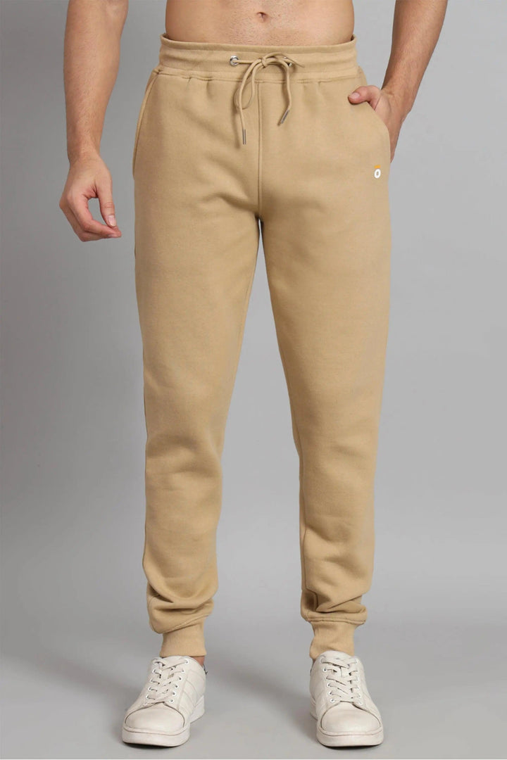 Regular Fit Fawn Color Zipper Hoodie-Trouser Co-ord Set For Men - Peplos Jeans 