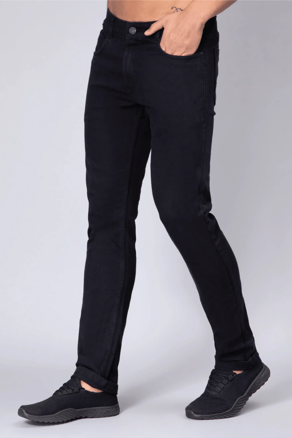 Slim Tapered Fit Z Black Premium Denim Jeans For Men - Peplos Jeans 
