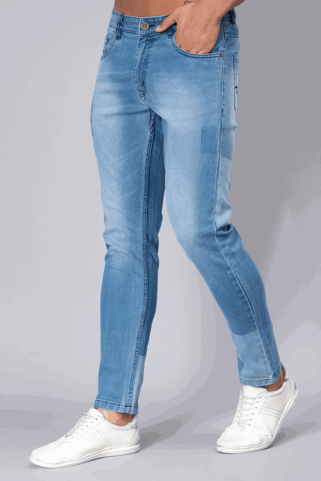 Ankle Fit Light Shade Blue Denim Jeans For men - Peplos Jeans 