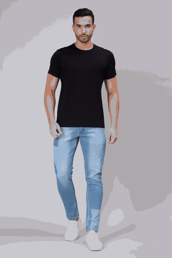 Ankle Fit Light Shade Blue Denim Jeans For men - Peplos Jeans 