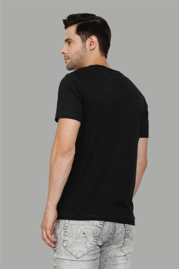 Men's Black Dino On Break Printed Round Neck T-Shirt - Peplos Jeans 