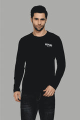 Full Sleeve Black Round Neck T-Shirt For Men