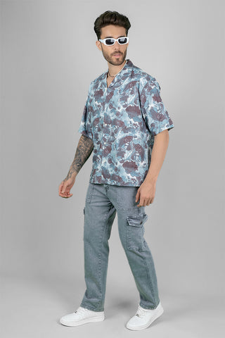 Oversized Cotton Printed Casual Shirt