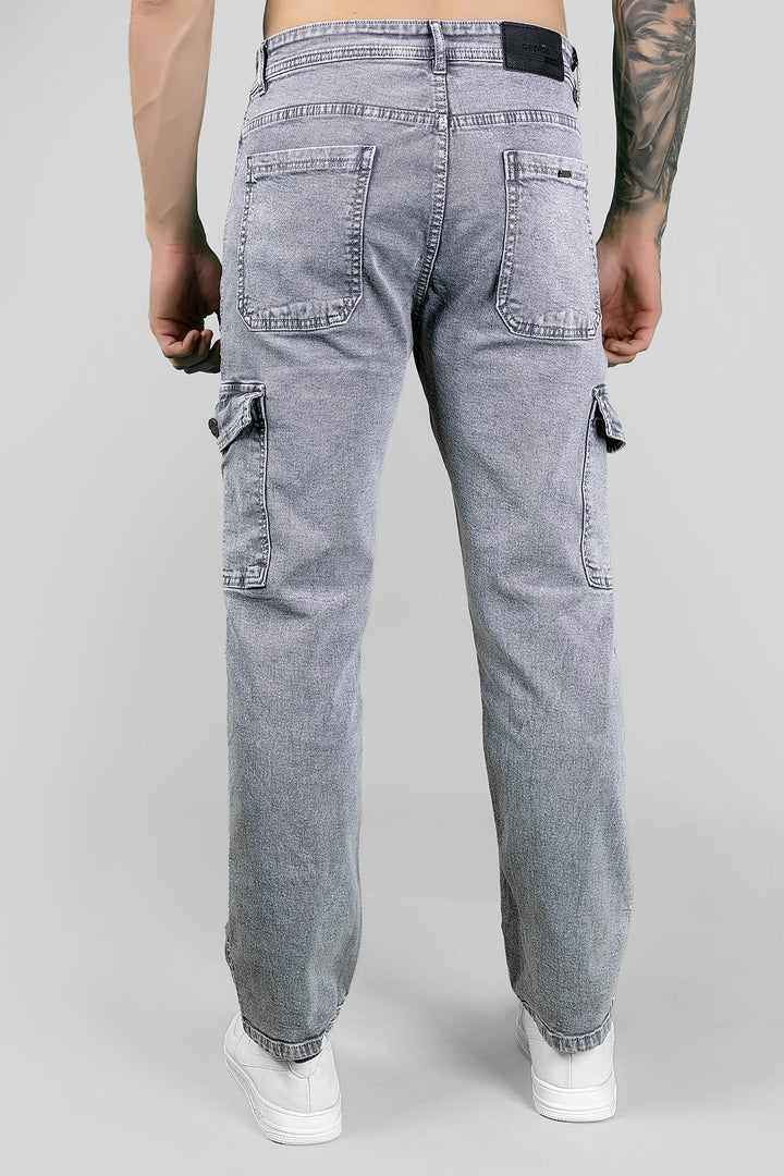 Men's Regular Fit Acru Denim Cargo - Grey