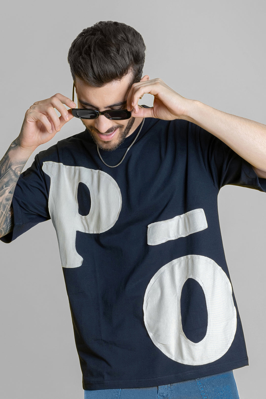 Men's Oversized Navy Blue T-Shirt