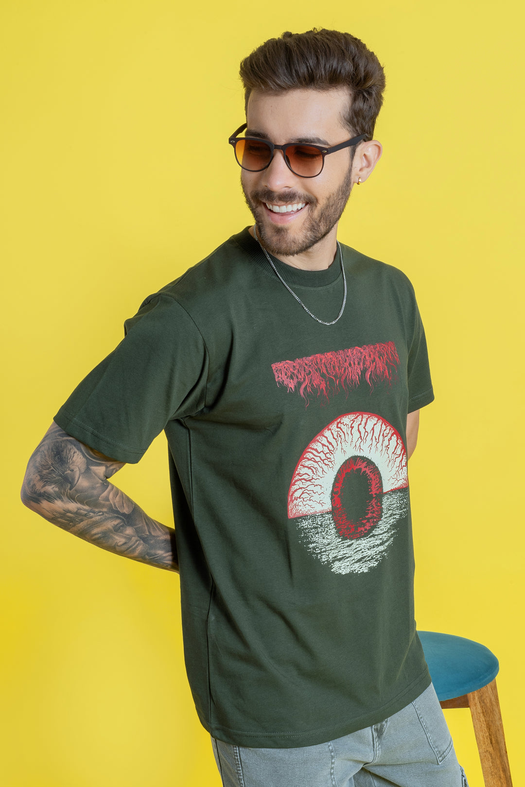 Men's Regular Fit Olive T-Shirt