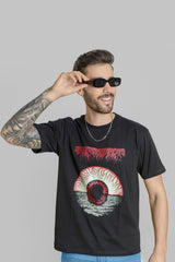 Men's Black Cotton T-Shirt - Regular Fit