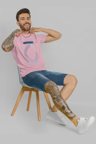 Men's Round Neck Pink T-Shirt - Regular Fit