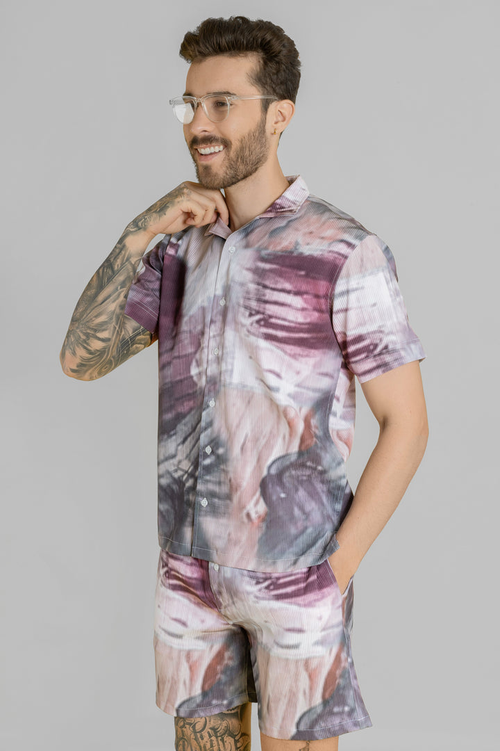 Men's Multicolor Abstract Print Co-ord Set