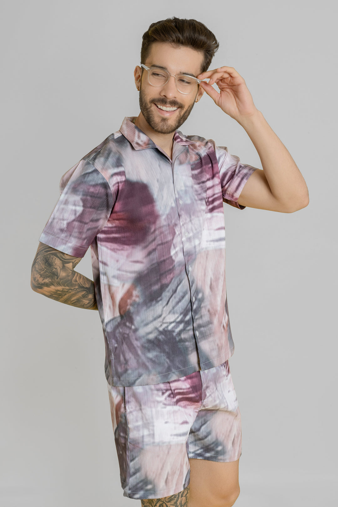 Men's Multicolor Abstract Print Co-ord Set