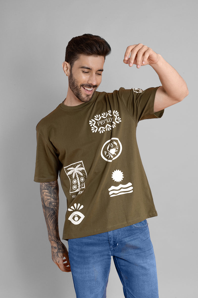 Men's Dark Green Cotton T-Shirt