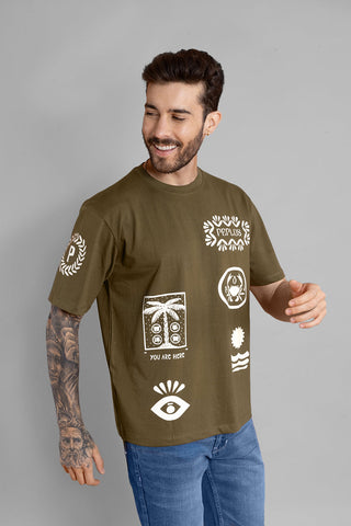 Men's Dark Green Cotton T-Shirt