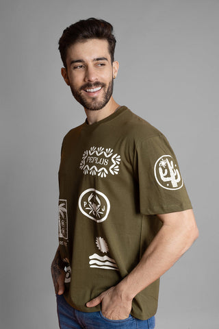 Men's Dark Green Cotton T-Shirt