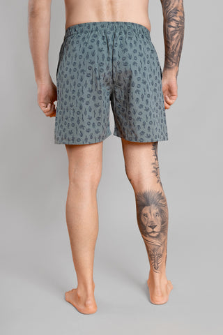 Men's Green Cotton Boxers - Printed Pattern