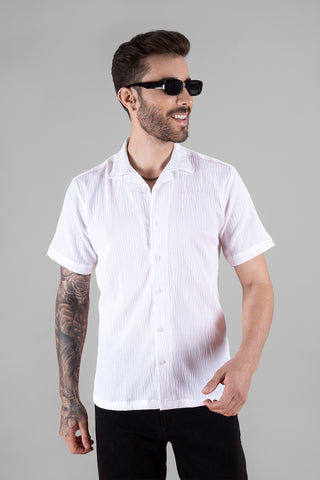 Trending Casual White Cotton Plain Shirt for Men