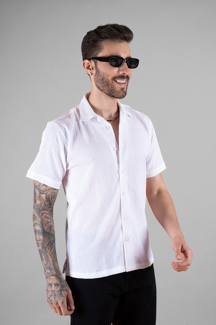 Trending Casual White Cotton Plain Shirt for Men