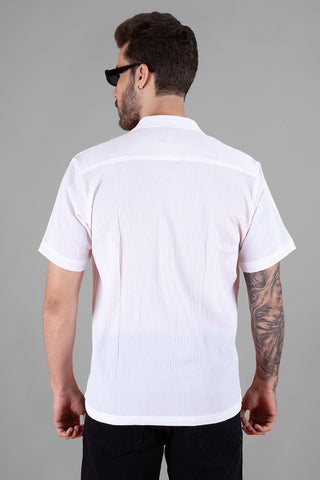 Trending Casual White Cotton Plain Shirt for Men