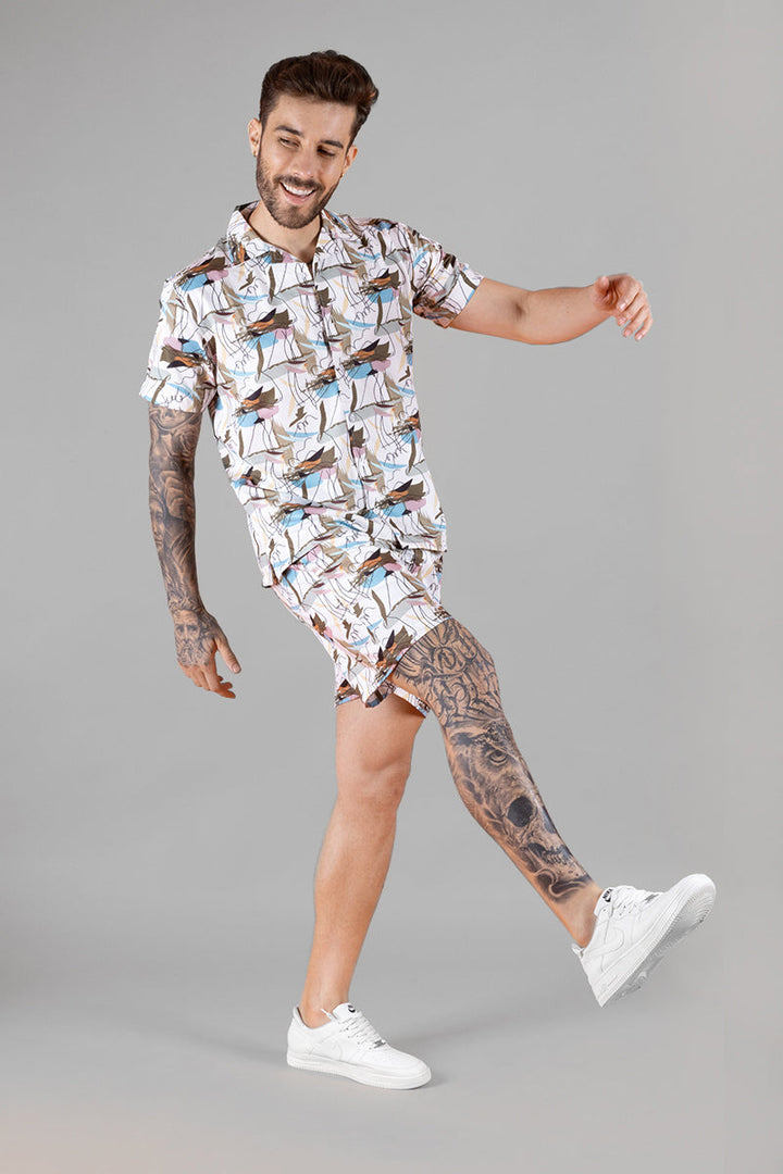 Men's Abstract Print Co-ords Set