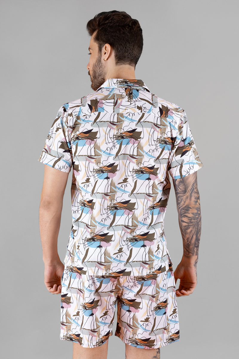 Men's Abstract Print Co-ords Set