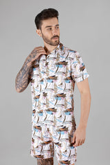 Men's Abstract Print Co-ords Set