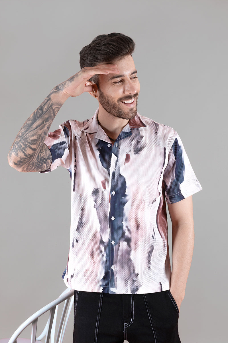 Multi-Colored Patterned Print Men's Shirt - Regular Fit