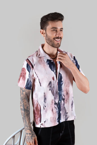 Multi-Colored Patterned Print Men's Shirt - Regular Fit