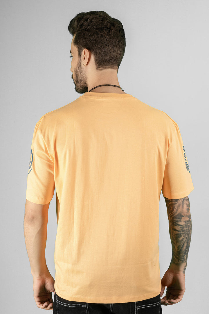Men's Oversized Orange Cotton T-Shirt