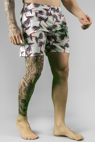 Men's Printed White Boxers - Regular Fit