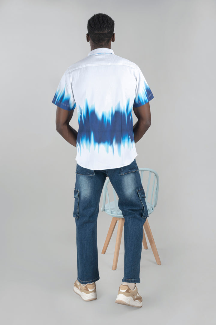 Trending Blue White Casual Printed Shirt