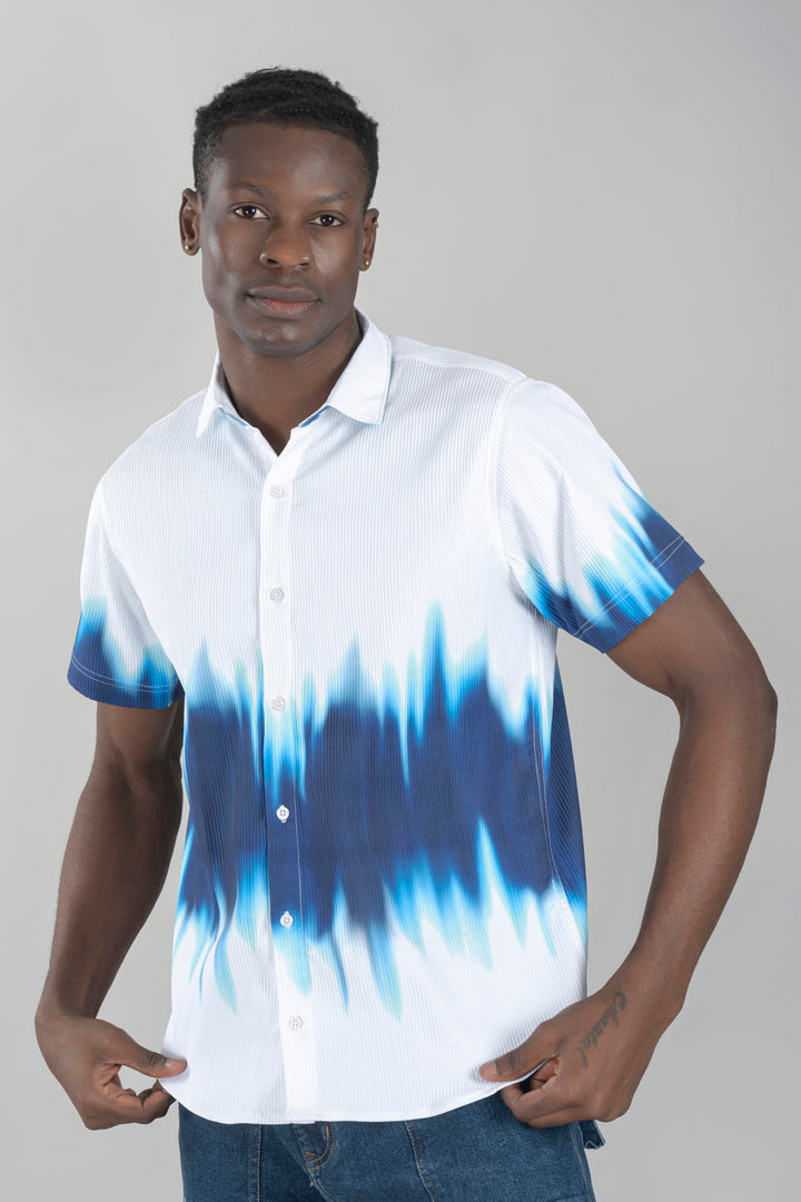 Trending Blue White Casual Printed Shirt