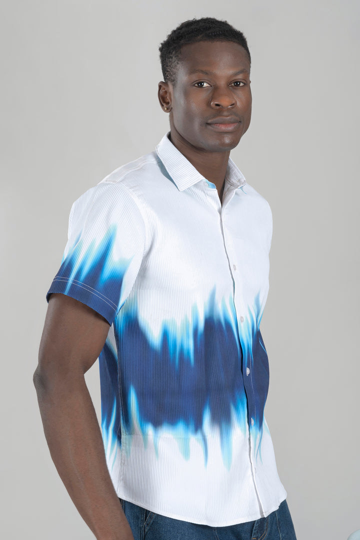 Trending Blue White Casual Printed Shirt