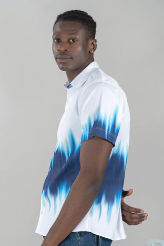 Trending Blue White Casual Printed Shirt