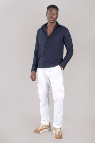 Full Sleeves Navy Blue Colour Shirt