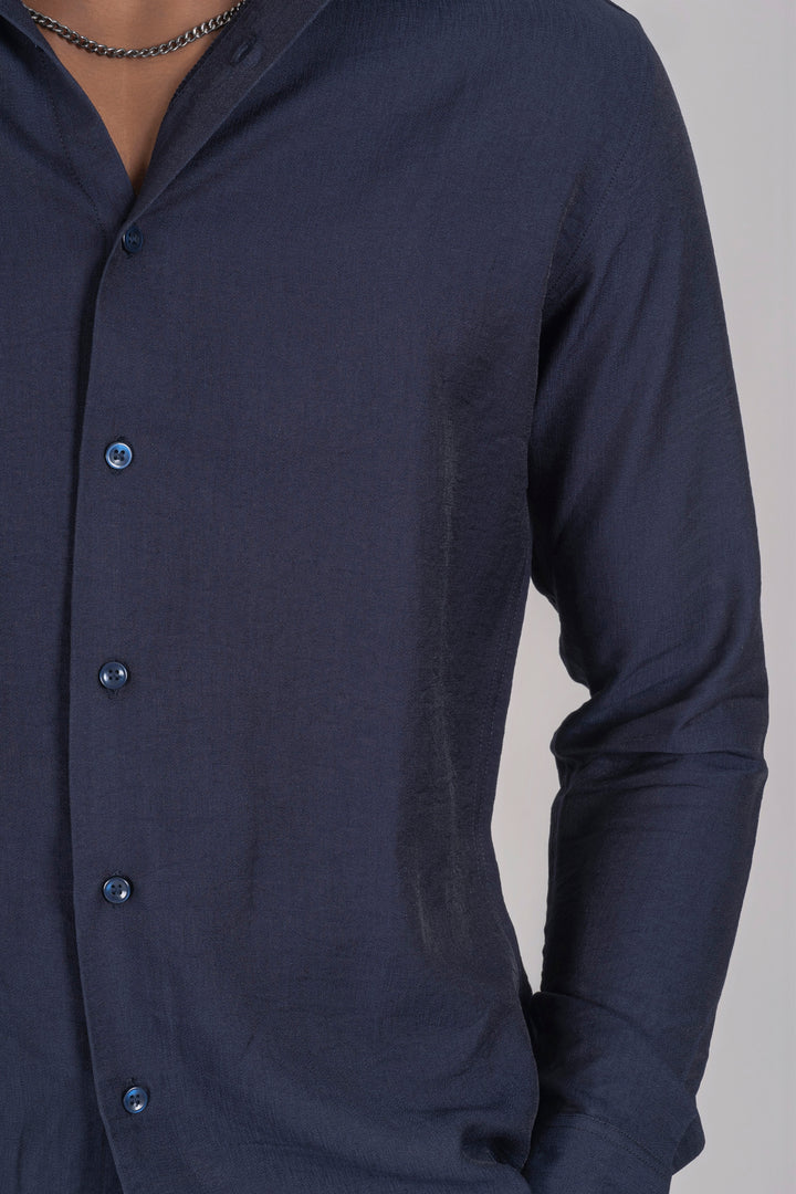 Full Sleeves Navy Blue Colour Shirt