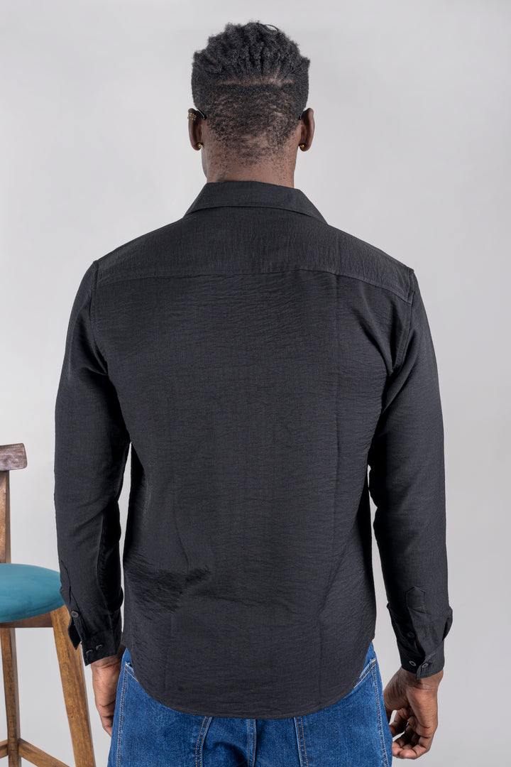 Men's Long Sleeve Black Shirt