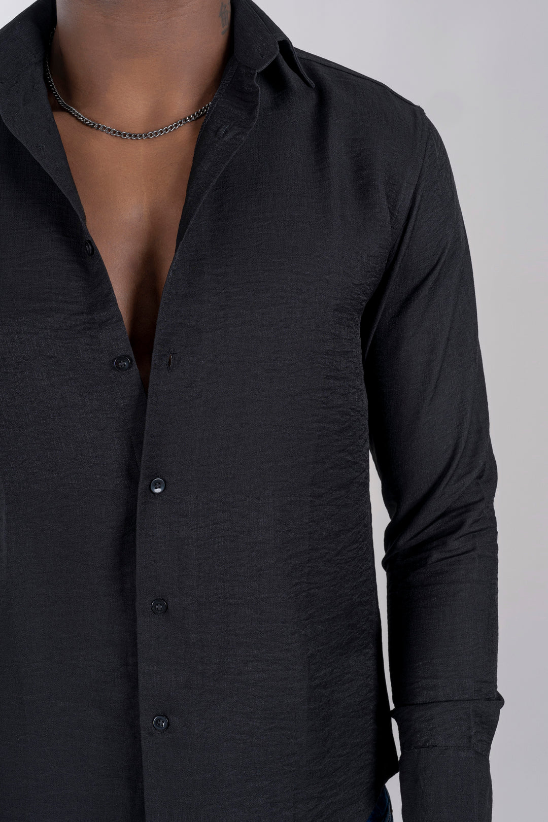 Men's Long Sleeve Black Shirt