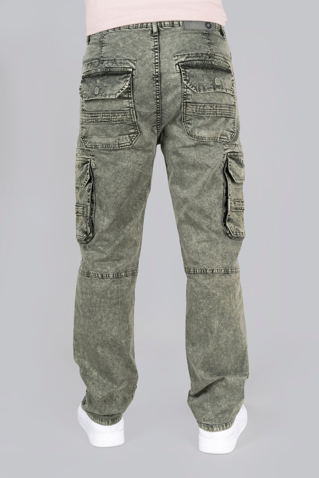 Regular Fit Dark Green Denim Cargo Jeans