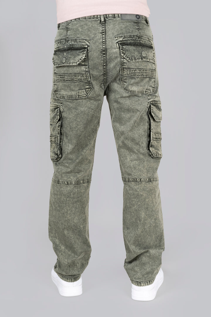 Regular Fit Dark Green Denim Cargo Jeans