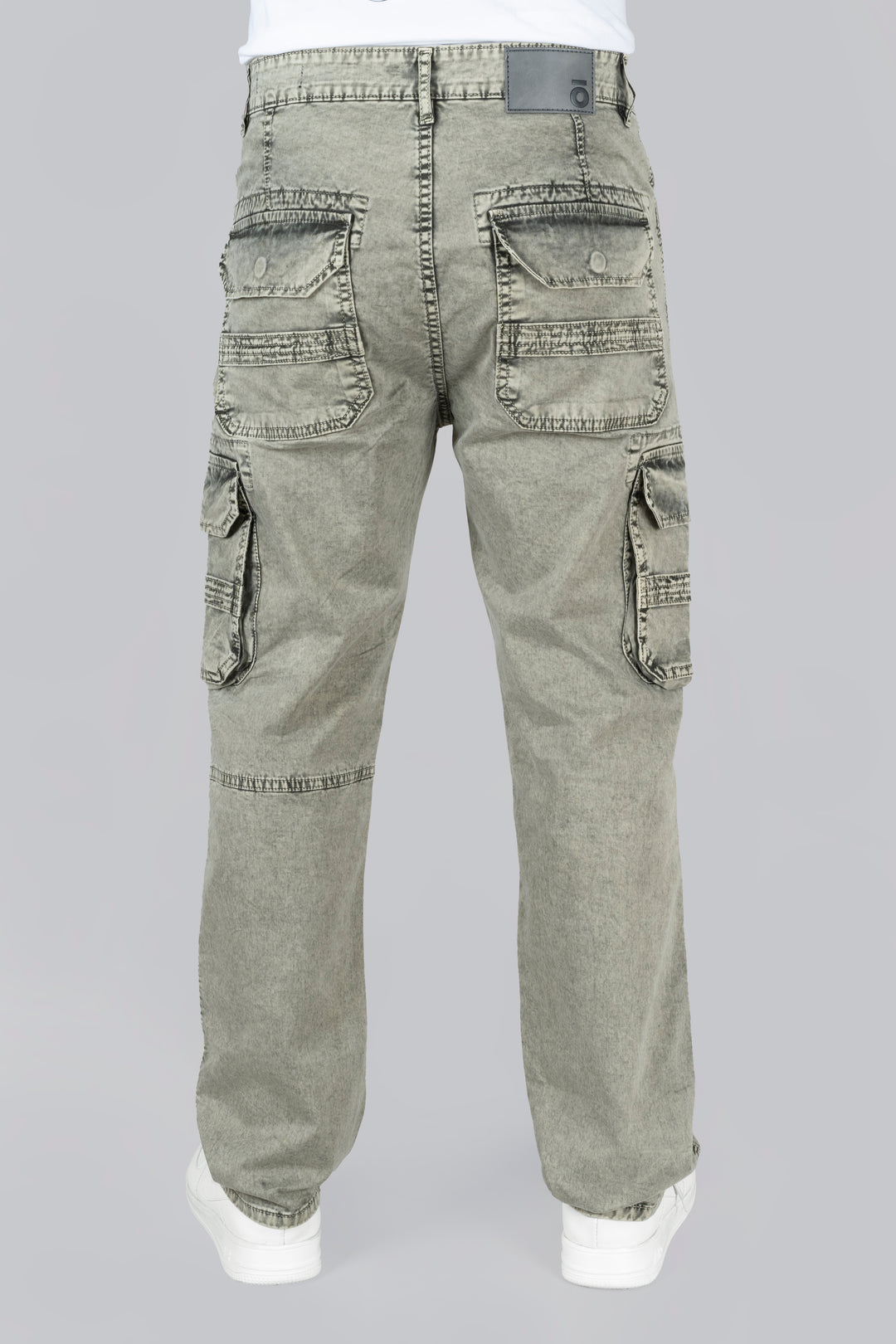 Regular Fit Light Green Denim Cargo Jeans