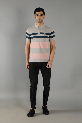 Men's Regular Fit Polo Neck Cotton T-shirt